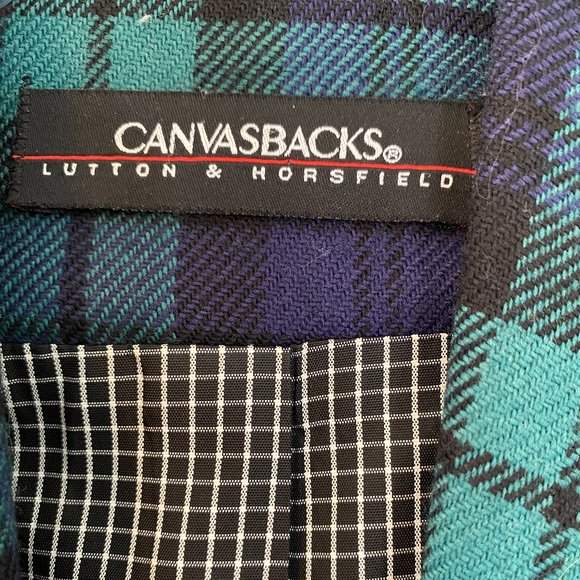 SOLD Canvasbacks Lutton & Horsefield Mixed Media Plaid Blazer NWOT - Picture 3 of 15
